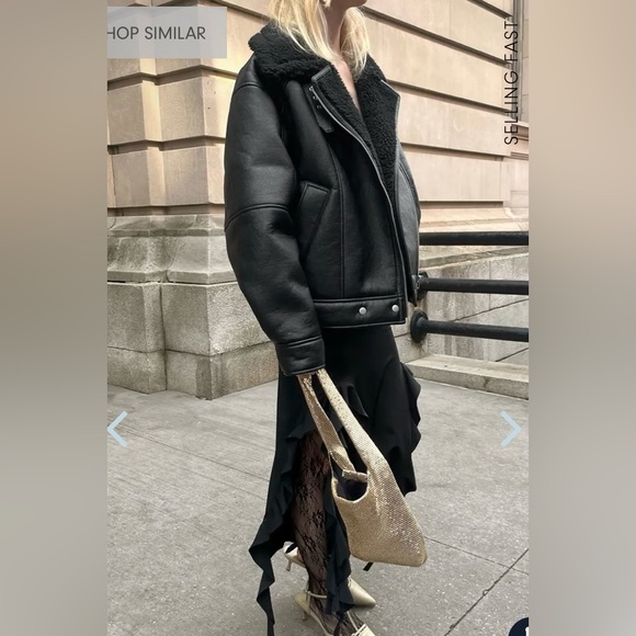 NWOT - Oak + Fort OVERSIZED SHERPA AVIATOR JACKET - Small - Picture 5 of 12